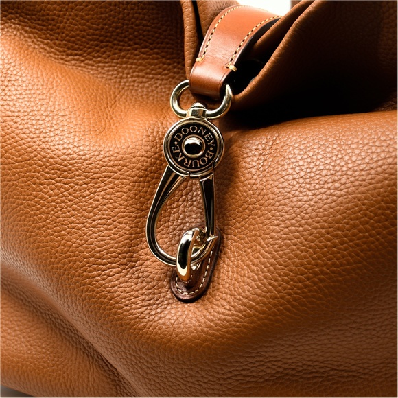 DOONEY & BOURKE Lucca Leather Logo Lock Hobo in Caramel - Picture 6 of 16